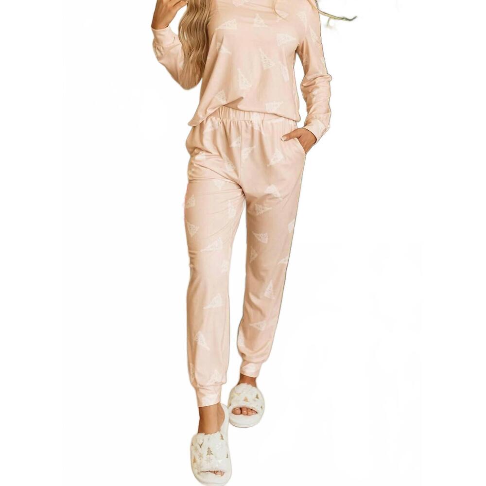 NEW AAPPARELLA christmas top and jogger set in beige